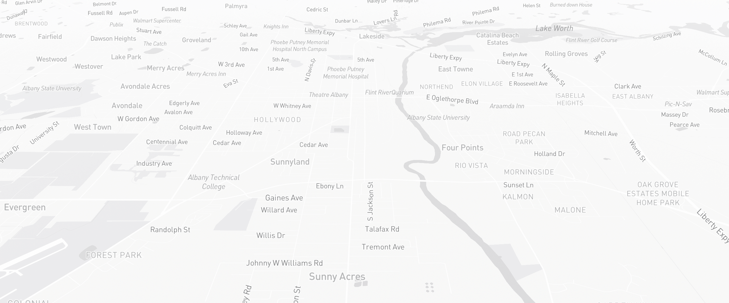 Neighborhood map of Albany, GA — the area served by Life Insurance Agents of Albany Group